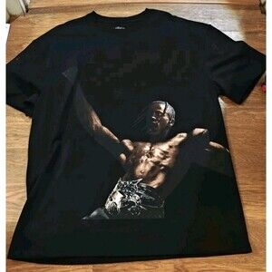 Travis Scott Utopia Album Men's Large Tour TShirt Cotton Cactus Jack Black Tee